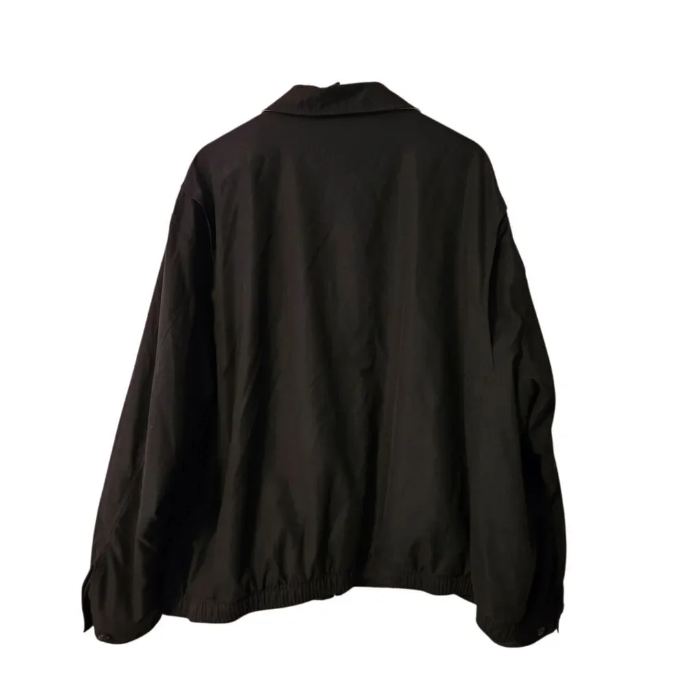 Vtg Polo Ralph Lauren Black Harrington Jacket Plaid Lined Zip Up Mens Sz 3XB Big
